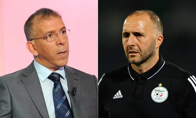 Hafid Derradji et Belmadi lors d'une émission sportive.