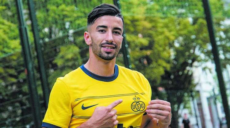 Mohamed Amine Amoura en maillot du Royal Union Saint-Gilloise.