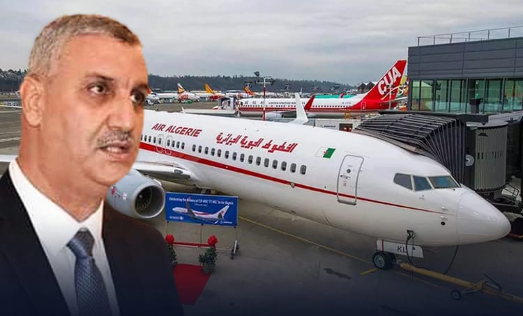 Critiques des prix des billets d'Air Algérie : Un député dénonce un "chantage" envers les voyageurs Homme politique devant un avion Air Algérie à l'aéroport.