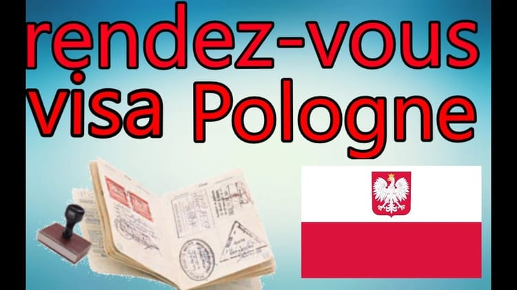 Passeport et visa pour la Pologne avec drapeau polonais.