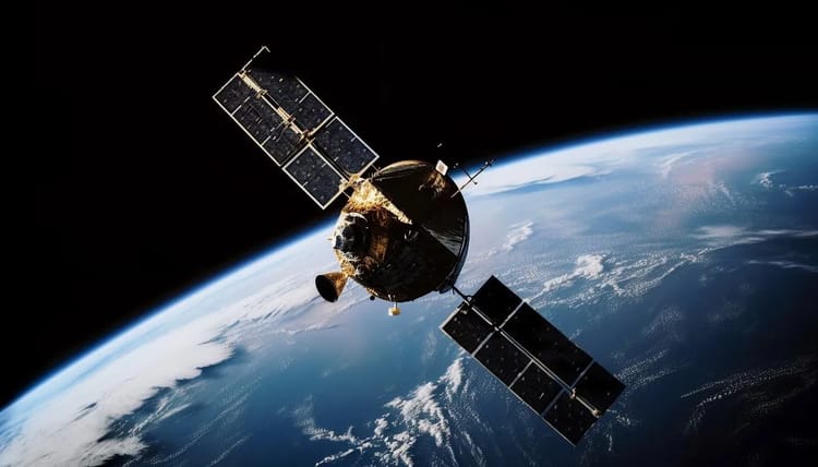 Pays africains avec le plus de satellites : l'Algérie, quatrième ! Satellite en orbite terrestre avec la planète en arrière-plan.