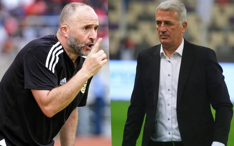 Djamel Beldmadi mieux que Vladimir Petkovic? Voici ce que chantent les bruits de couloirs Djamel Beldmadi et Vladimir Petkovic en discussion lors d'un match.