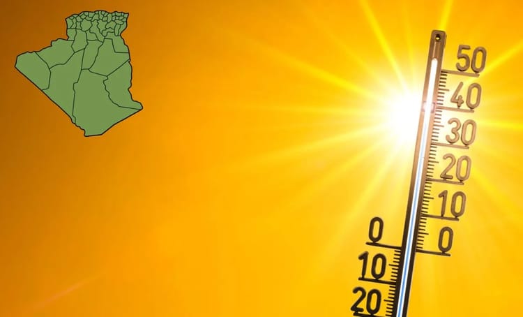 Thermomètre indiquant une chaleur extrême en Algérie.