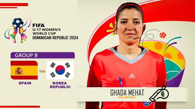 Ghada Mehat, arbitre féminine lors de la Coupe du Monde U17 2024.