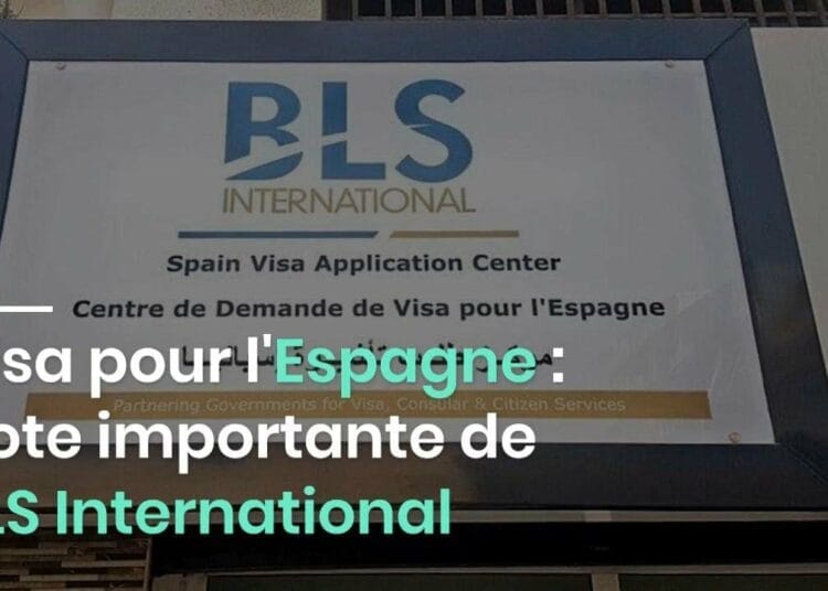 Panneau BLS International pour demande de visa Espagne en Algérie.