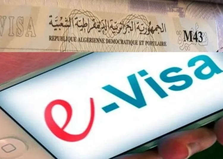 Téléphone affichant le logo eVisa pour l'Algérie.