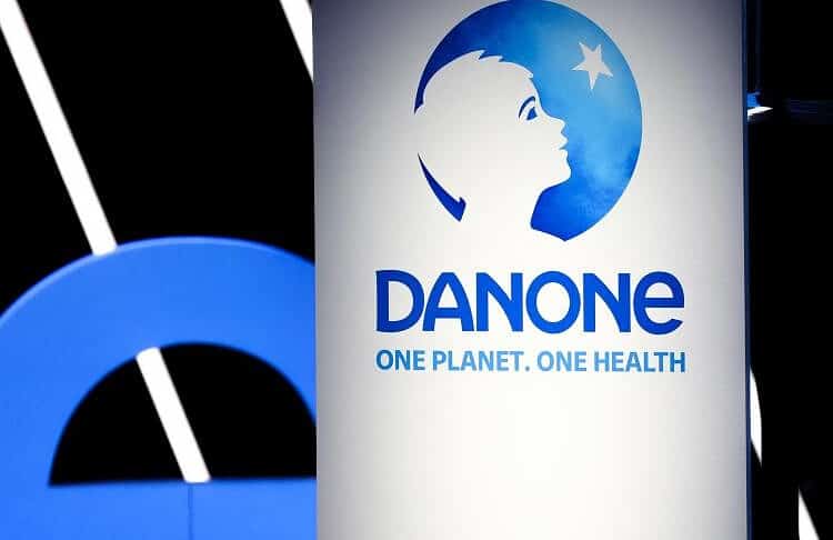 Logo de Danone avec slogan "One Planet. One Health".