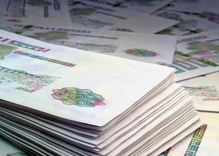 Billets de banque algériens empilés pour illustrer le salaire minimum.